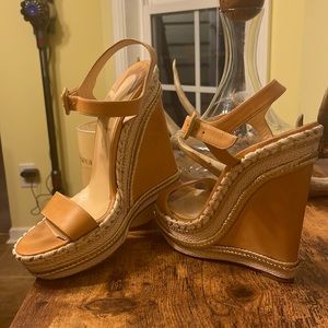 Christian Louboutin Braided Espadrille Wedge - Size 40